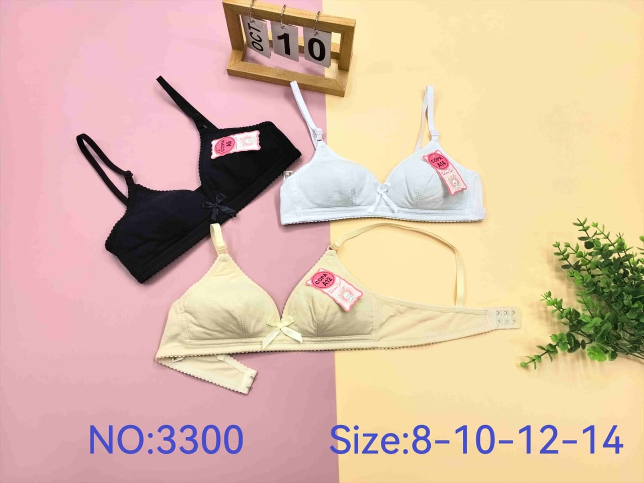 Brasier básico de tirantes ajustables con moño central, código 3300