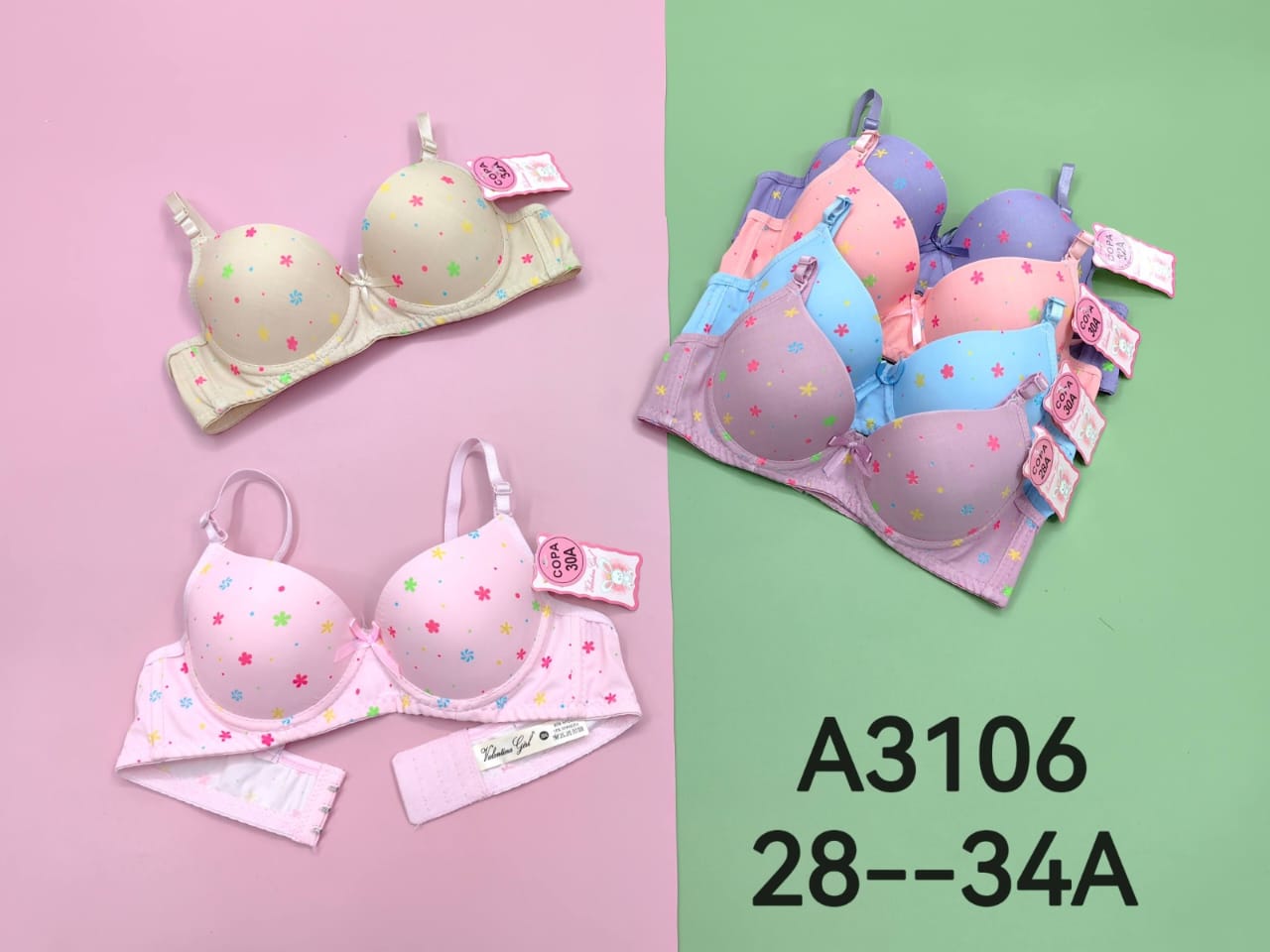Brasier con flores pequeñas en copas y base, copa A, código A3106