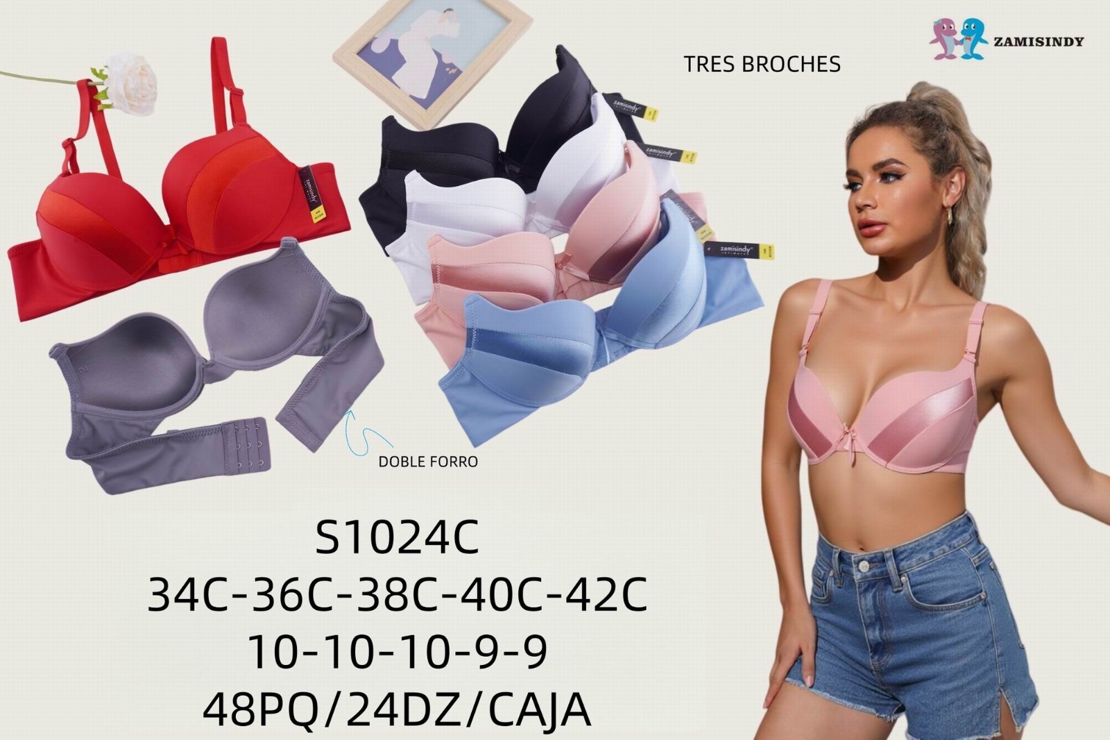 Brasier de copas lisas con franja diagonal brillante, copa C, código S1024C